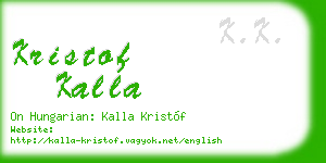 kristof kalla business card