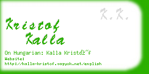 kristof kalla business card